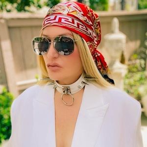 Epic satin scarf !!!greek keys